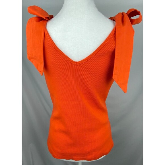Maeve Anthropologie Womens Tank Top Medium Orange Rafaela Rib Bow Tank Top READ - Picture 5 of 11